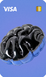 BondSphere Mastercard with a black and blue sculptural design